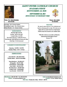 Sept 26, 20201 Bulletin | St Peter Parish Montgomery, AL